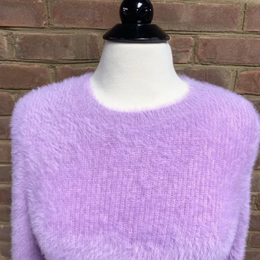 Kate Spade New York Lilac Spritz Fuzzy Knit Sweater NWOT Size Small